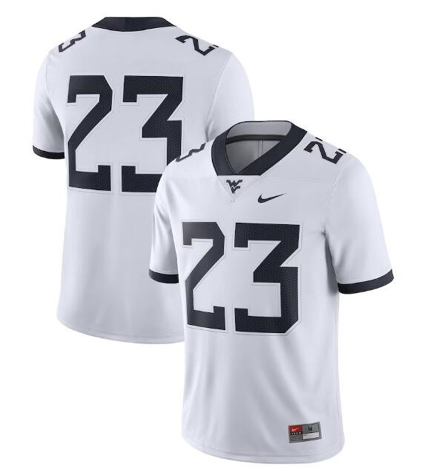 Men's White West Virginia Mountaineers #23 Stitched Jersey
